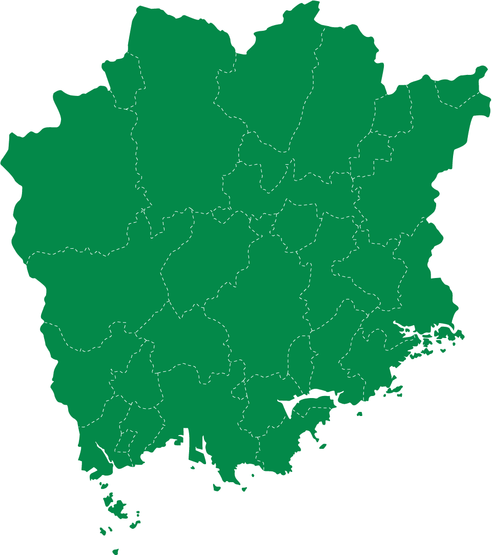 岡山県内の浮気調査 出張対応エリア